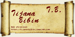 Tijana Bibin vizit kartica